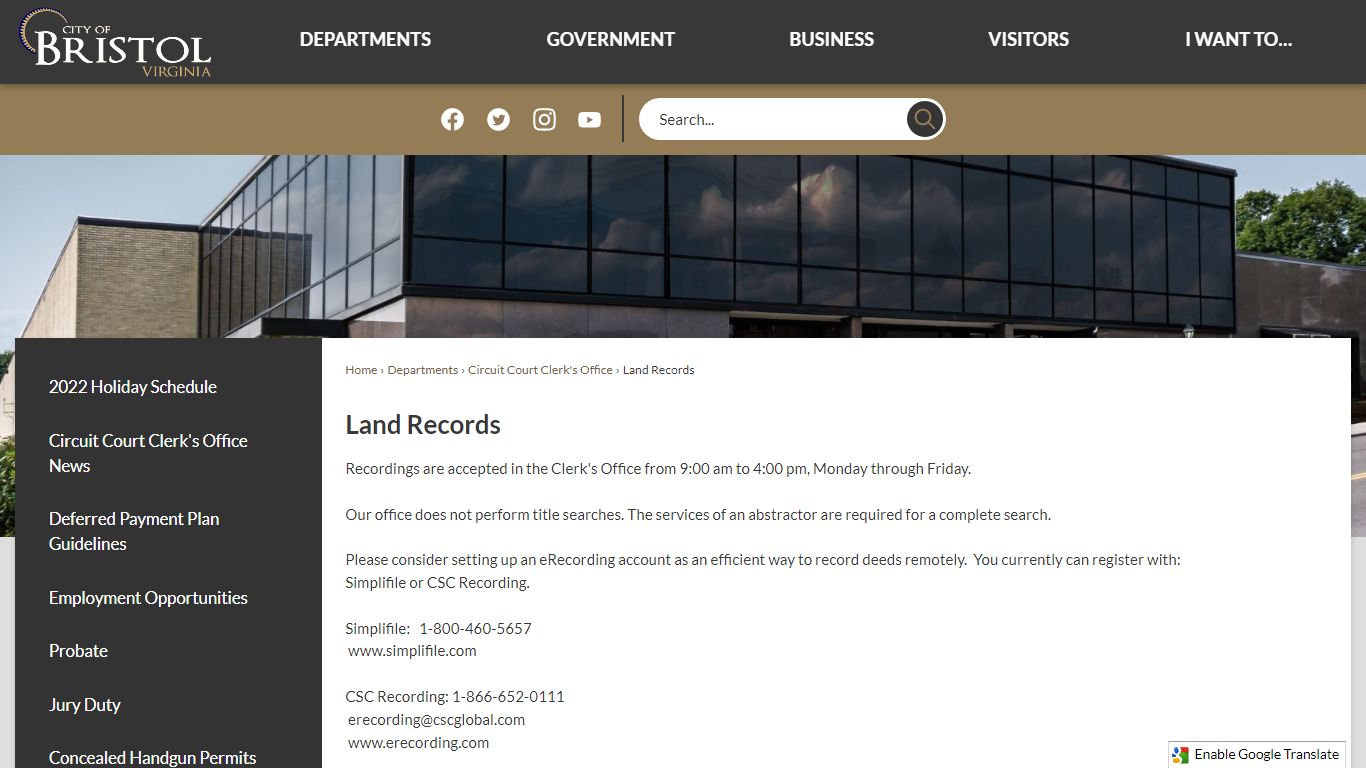 Land Records | Bristol, VA - Official Website