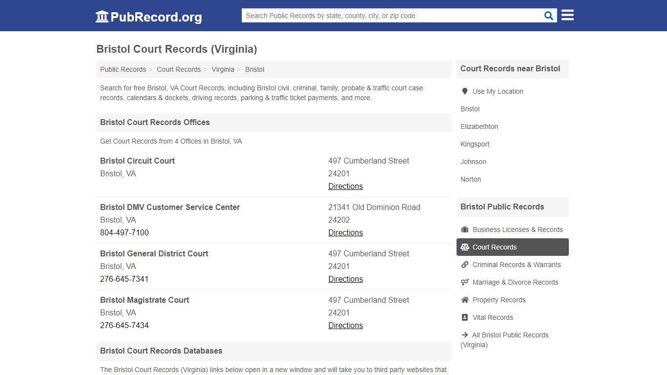 Free Bristol Court Records (Virginia Court Records)